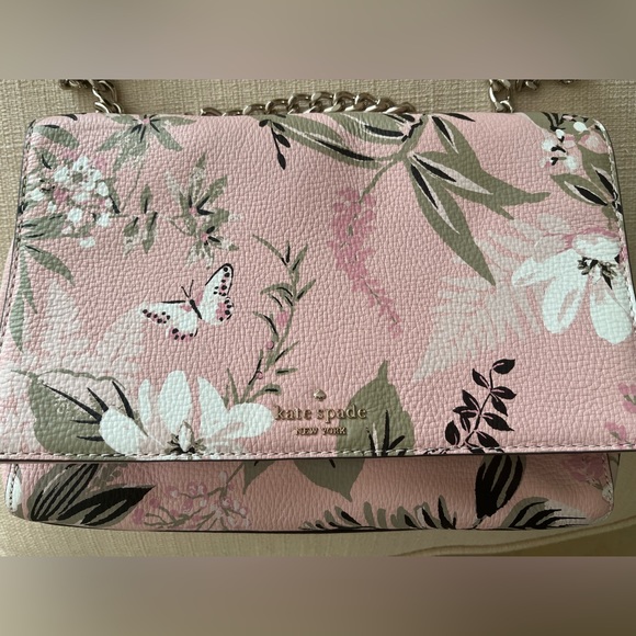 Kate Spade New York Genuine Leather Purse with Floral and Butterfly Print - Picture 2 of 8